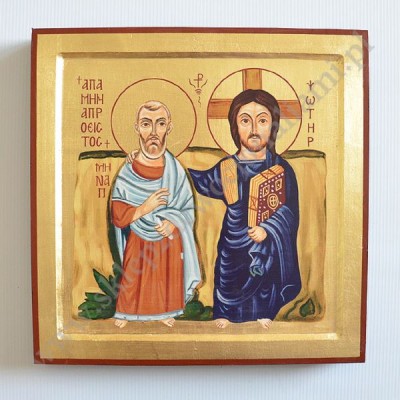 IKONA PRZYJAŹNI - CHRYSTUS I ŚW.MENAS - ikona 32 x 32 cm - 85995