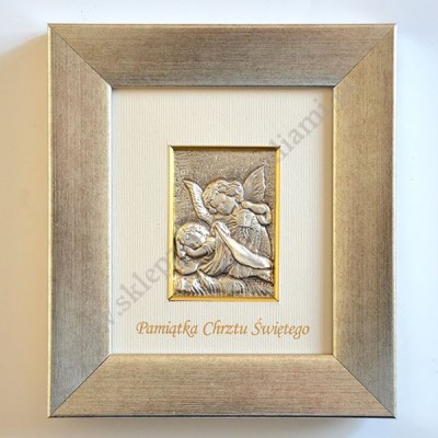 ANIOŁ STRÓŻ - pamiątka Chrztu Świętego - format 14.5 x 16 cm - 87657