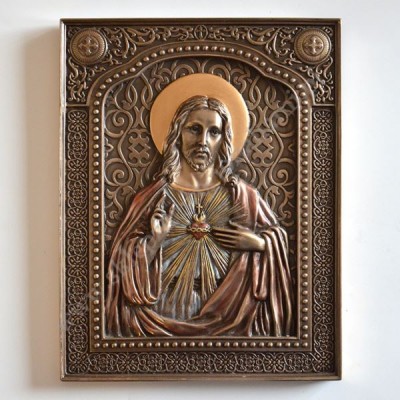 SERCE PANA JEZUSA - płaskorzeźba 14.6 x 18.8 cm - 86588