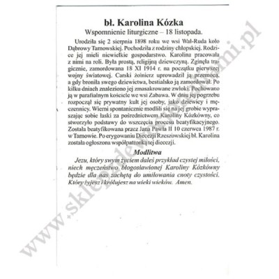 BŁOGOSŁAWIONA KAROLINA KÓZKA - POCZTÓWKA - PACZKA 50 szt. - 51249