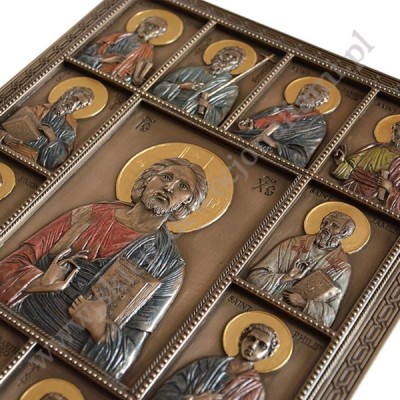 JEZUS I DWUNASTU APOSTOŁÓW - płaskorzeźba 22.7 x 30.3 cm - 45100