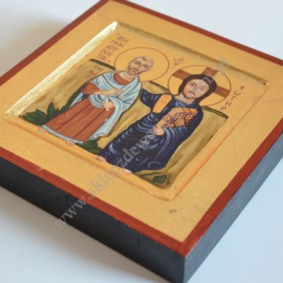 IKONA PRZYJAŹNI - CHRYSTUS I ŚW.MENAS - ikona 14 x 14 cm - 30049